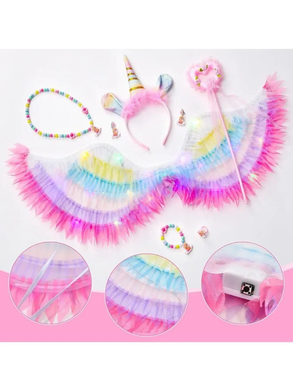 Light Up Unicorn Dress for Girls - Toddler Princess Costume, Halloween